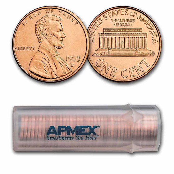 1999-D Lincoln Cent 50-Coin Roll BU 1999-D Lincoln Cent 50-Coin Roll BU